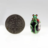 925 Silver Colorful 3D Animal Frog Glass Charm Beads