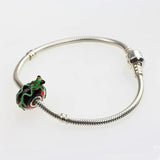 925 Silver Colorful 3D Animal Frog Glass Charm Beads