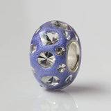 925 Silver Large Hole 3D Pink Glass Charm Beads for Bracelet