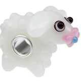 925 Silver 3D Dog Glass Charm Beads for Bracelet