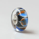 925 Silver 3D Flowers Petals Charm Glass Beads for Bracelet