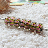 925 Sterling Silver Colorful Glass Charm Bead for Bracelet