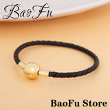 925 Silver Leather Bracelet Shell Princess Leopard DIY Charm Jewelry