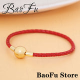 925 Silver Leather Bracelet Shell Princess Leopard DIY Charm Jewelry