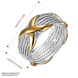 925 Silver Letter X Ring for Women Engagement Wedding