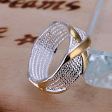 925 Silver Letter X Ring for Women Engagement Wedding