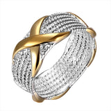 925 Silver Letter X Ring for Women Engagement Wedding