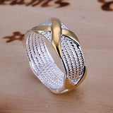 925 Silver Letter X Ring for Women Engagement Wedding