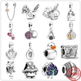 925 Sterling Silver Linked Sister Hearts Charm DIY Beads