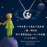 925 Silver Little Prince Moon Pendant Necklace Women Choker