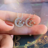 925 Silver Little Prince Moon Pendant Necklace Women Choker