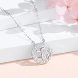 925 Silver Little Prince Moon Pendant Necklace Women Choker