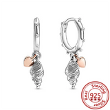 925 Silver Love Earrings Flower Feather Butterfly Heart Women's Jewelry