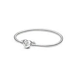 925 Silver Heart Bracelet Snake Chain Women Bangle Xmas