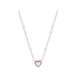 925 Silver Love Pearl Necklace Heart Pendant Choker Gift