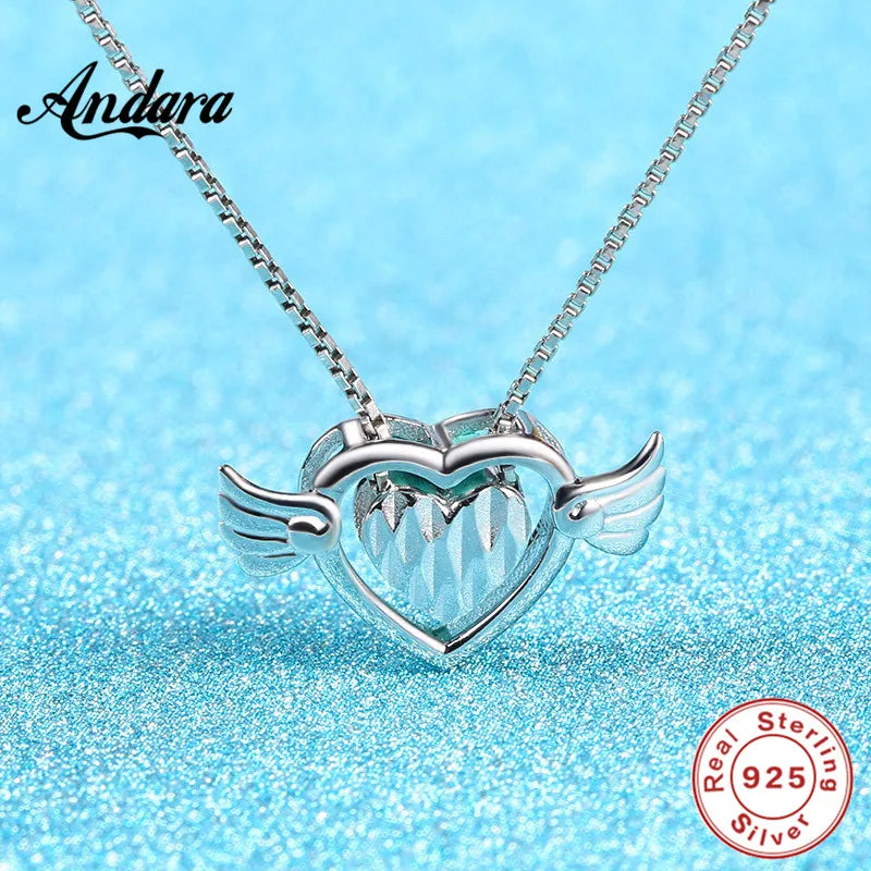 925 Silver Love Pendant Necklace Charm Jewelry
