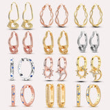 925 Sterling Silver Love Star Earring Heart Hoops Earrings For Women