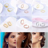 925 Sterling Silver Love Star Earring Heart Hoops Earrings For Women