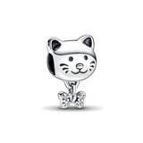 925 Sterling Silver Sister Heart Charm Bead for Bracelet DIY