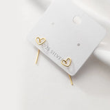 925 Silver Hollow Love Heart Small Earrings for Girls Kids
