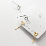 925 Silver Hollow Love Heart Small Earrings for Girls Kids