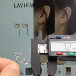 925 Silver Hollow Love Heart Small Earrings for Girls Kids