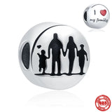 925 Silver Family Sweetheart Charm Bead for Bracelet DIY Jewelry