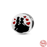 925 Silver Family Sweetheart Charm Bead for Bracelet DIY Jewelry