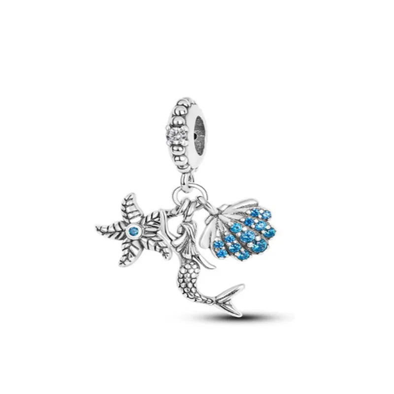 925 Silver Octopus Tortoise Charm Bead for Bracelet DIY Jewelry