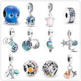 925 Silver Octopus Tortoise Charm Bead for Bracelet DIY Jewelry