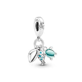 925 Silver Octopus Tortoise Charm Bead for Bracelet DIY Jewelry