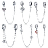 925 Sterling Silver Pink Heart Charm Beads for Bracelet Charms