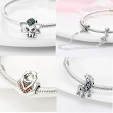 925 Sterling Silver Pink Heart Charm Beads for Bracelet Charms