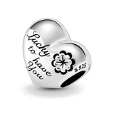 925 Sterling Silver Red Heart MUM DANGLE Charm Bead for Bracelet