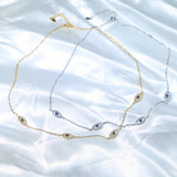 925 Silver Evil Eye Charm Necklace Bling Cz Lucky Jewelry