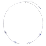 925 Silver Evil Eye Charm Necklace Bling Cz Lucky Jewelry