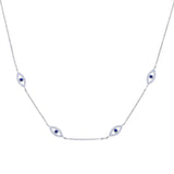 925 Silver Evil Eye Charm Necklace Bling Cz Lucky Jewelry