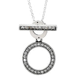 925 Silver Moments T-bar Pansy Flower Y Necklace