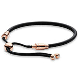 925 Silver Pink Leather Bracelet with Sliding Clasp for Charm DIY