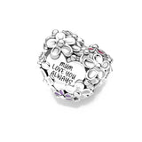 925 Silver Mom Heart Lock Dangle Beads for Bracelet