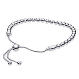 925 Silver Mouse & Beads Bracelet with Sliding Clasp