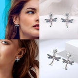 925 Silver Mouse Cat Paw Stud Earrings Green Zircon