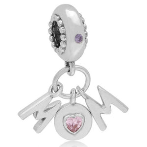 925 Silver Mum BFF Heart Equestrian Pendant Charm for Bracelet