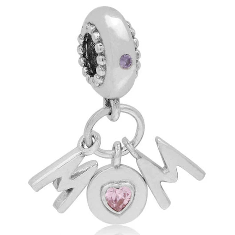 925 Silver Mum BFF Heart Equestrian Pendant Charm for Bracelet