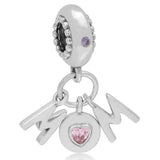 925 Silver Mum BFF Heart Equestrian Pendant Charm for Bracelet