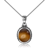 925 Sterling Silver Labradorite Pendant Necklace for Women Tiger Eye Stone