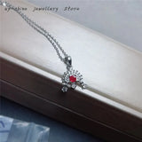 925 Silver Ruby Pendant Jewelry for Women