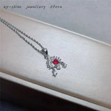925 Silver Ruby Pendant Jewelry for Women