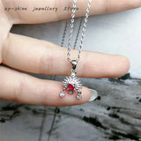 925 Silver Ruby Pendant Jewelry for Women