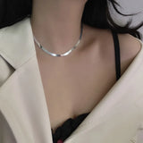 925 Silver Necklace 4mm Blade Chain Snake Bone 45cm/50Cm/60cm